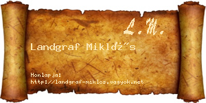 Landgraf Miklós névjegykártya